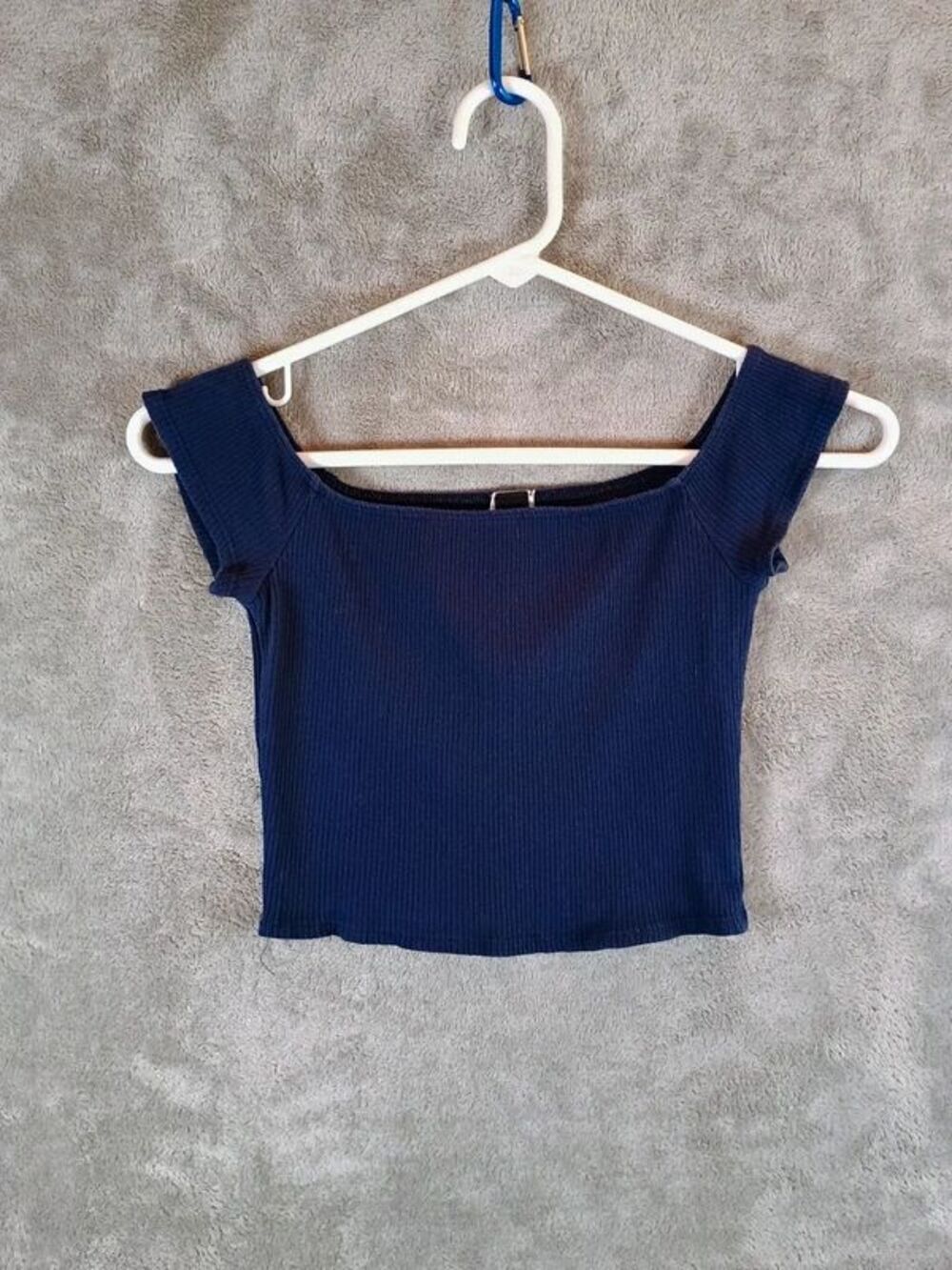 Girls Windsor Crop Top Late Y2K Fashion Navy Blue Size XS